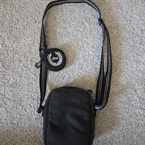 PINK Victoria's Secret Black Crossbody Bag with Embroidered Detail